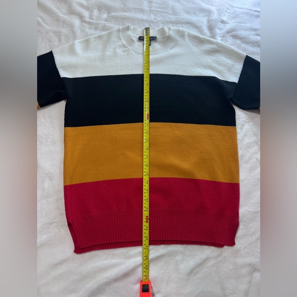 French Connection White/Black/Beige/red Colour Block Long sleeve work sweater - Picture 5 of 7